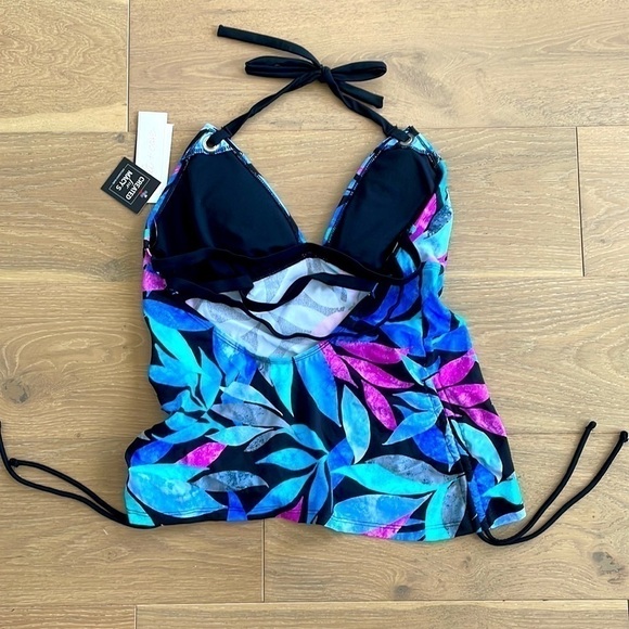 Nwt Salt + Cove Printed Ruched Tankini Swim Top - Picture 5 of 7